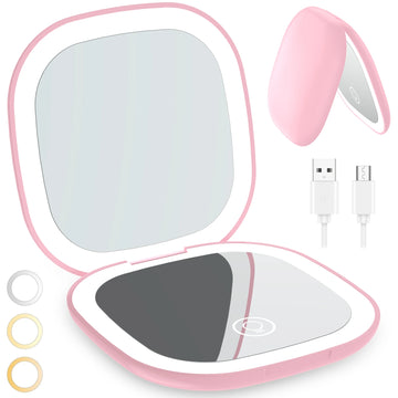 LED Compact Makeup Mirror – 1X/10X Magnifying
