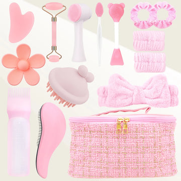 15-Piece Facial Care Set – Cleansing & Massage Kit with facial cleansing brushes and skincare tools