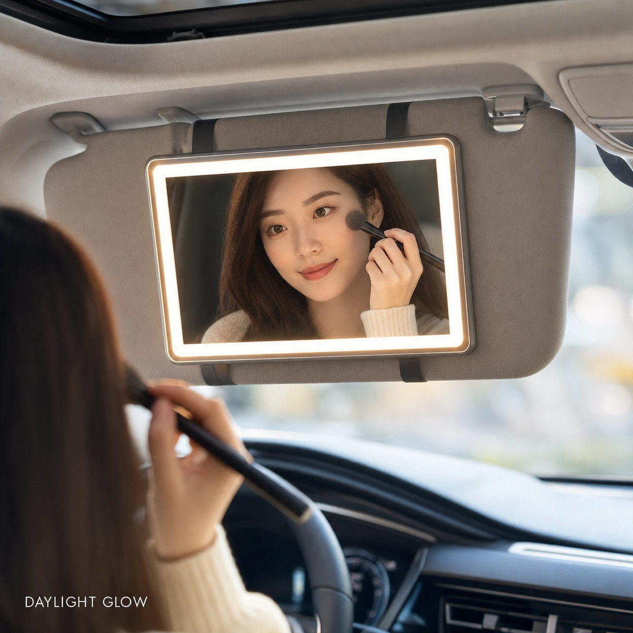 Rechargeable Car Vanity Mirror | Portable LED Makeup Mirror