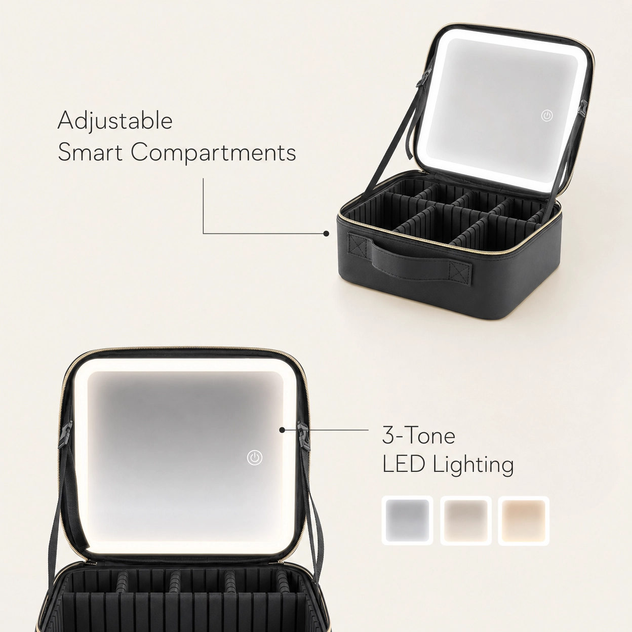 Portable LED Makeup Bag - Illuminate Your Beauty On-The-Go